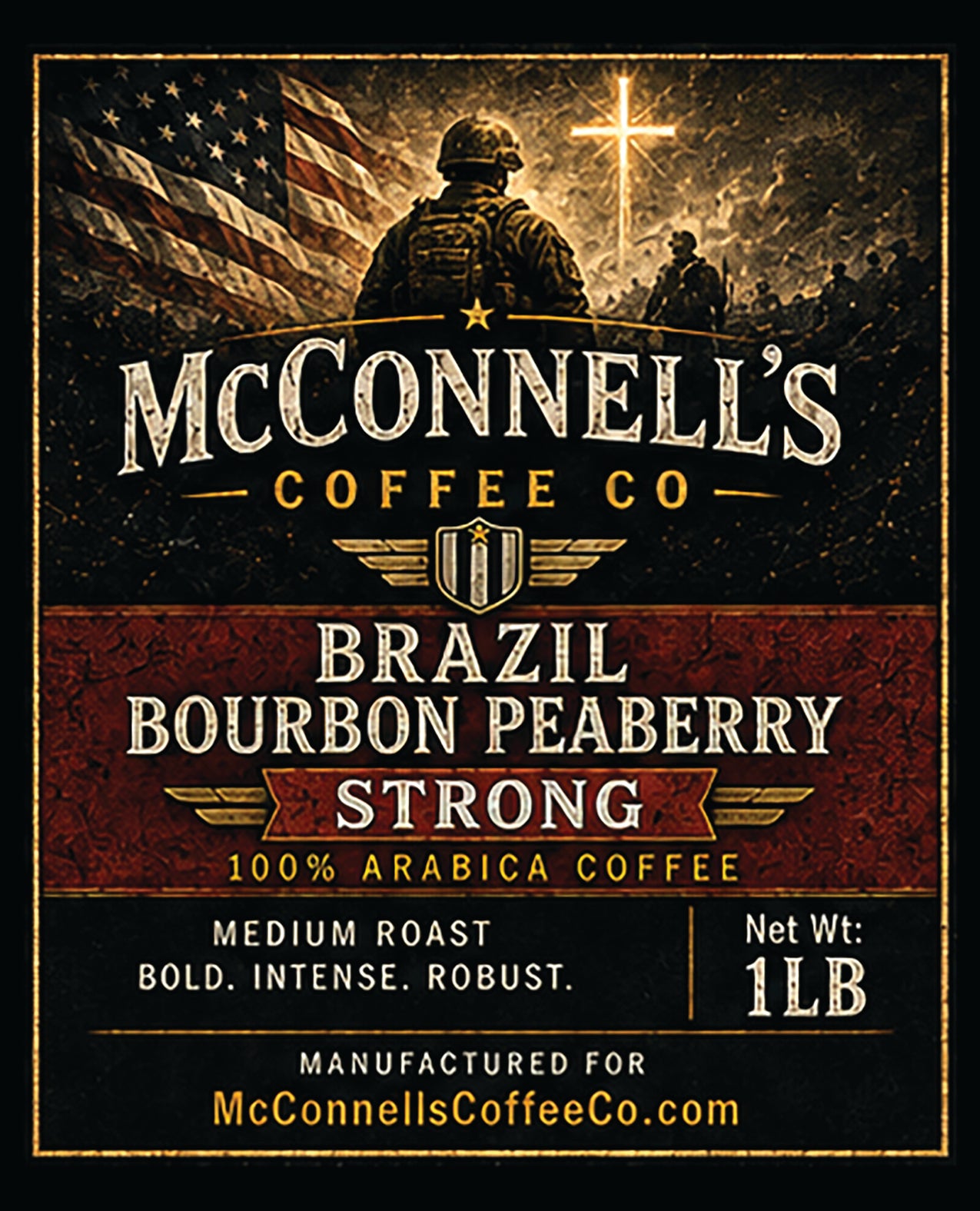 Brazil Bourbon Peaberry Strong Ground Coffee (1 lb)